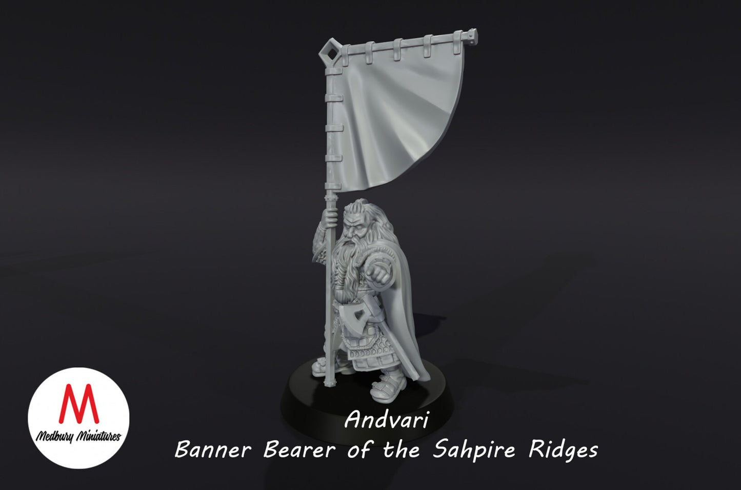 Dwarven Captain and Banner