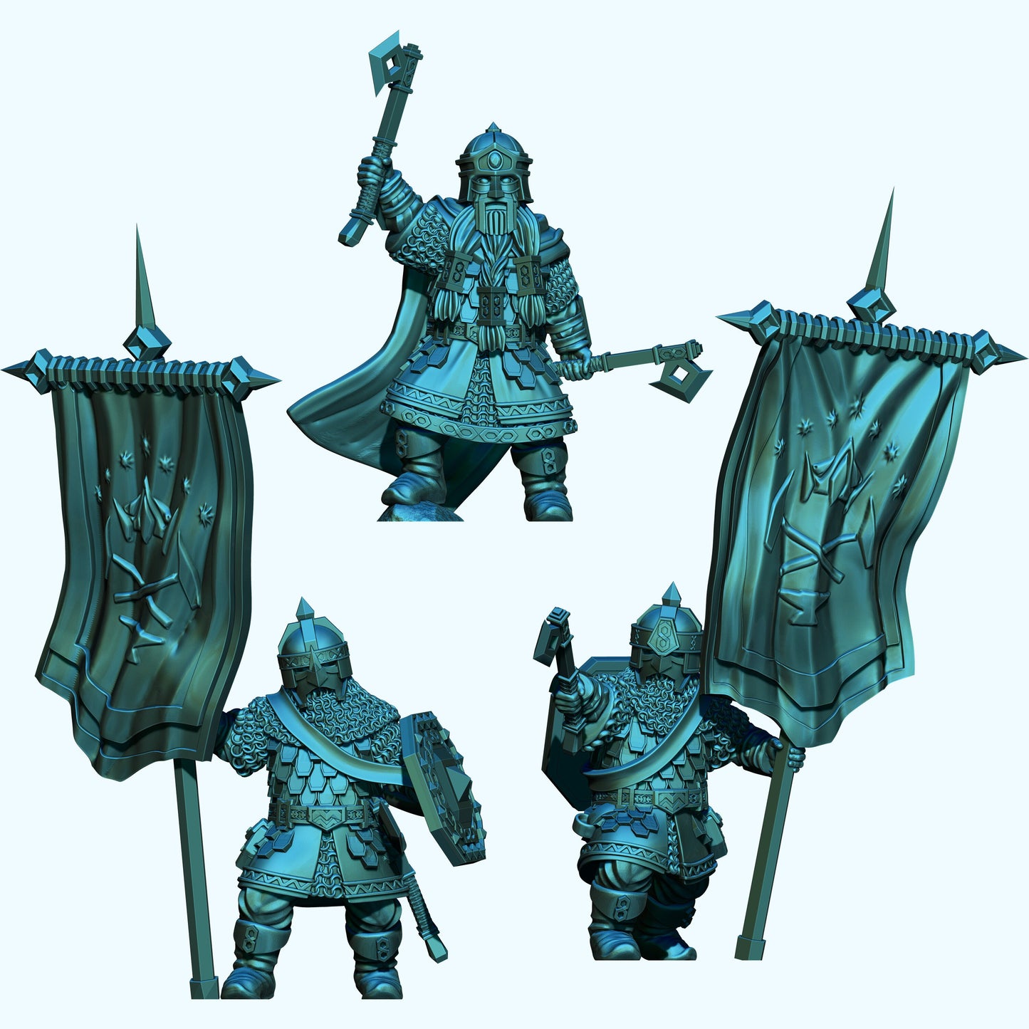 Dwarven Champion and Heralds