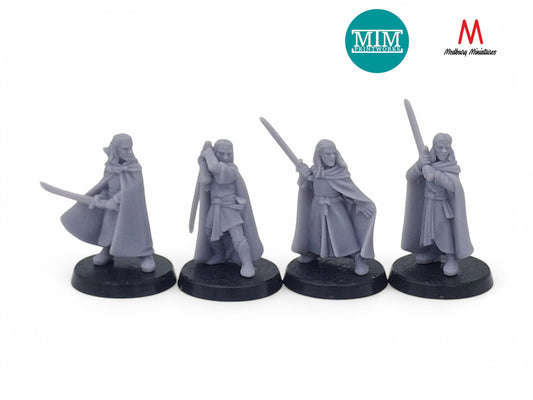 Elven Militia Swordsmen (Combat Poses)