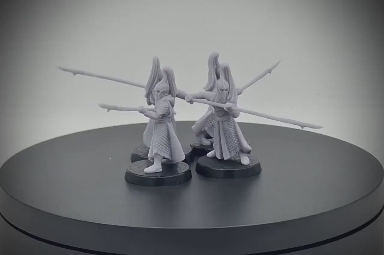 Wood Elven Guards with Pikes (Combat Poses)