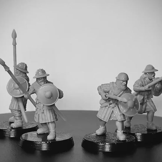 Scottish Warriors with Spear and Shield