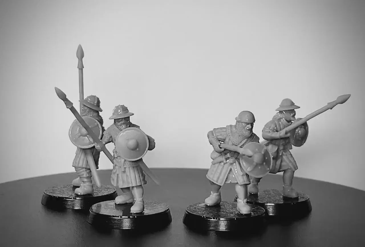 Scottish Warriors with Spear and Shield