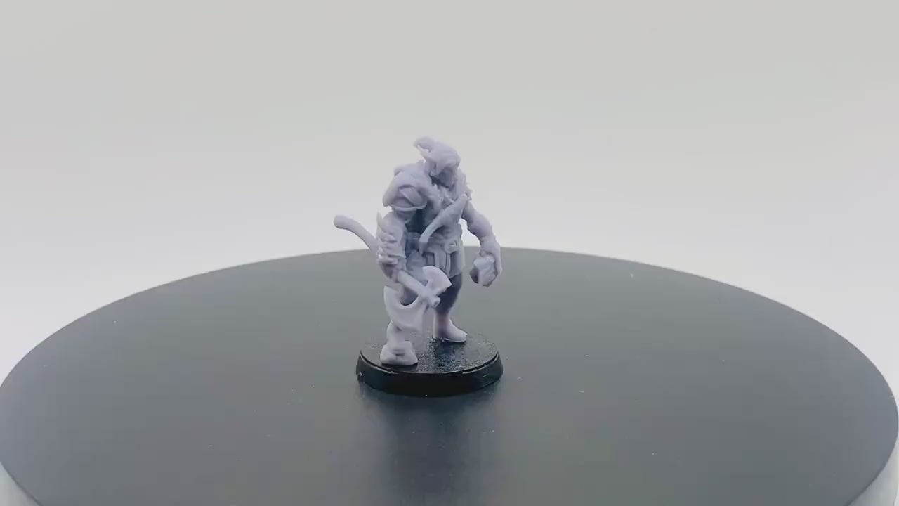 Male Shifter Tundra Barbarian | Tabletop RPG Miniature | D&D | Roleplaying