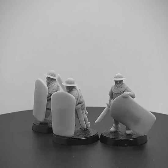 14th Century Men at Arms with Pavises