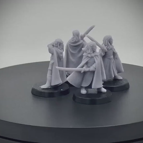 Elven Militia Swordsmen (Combat Poses)