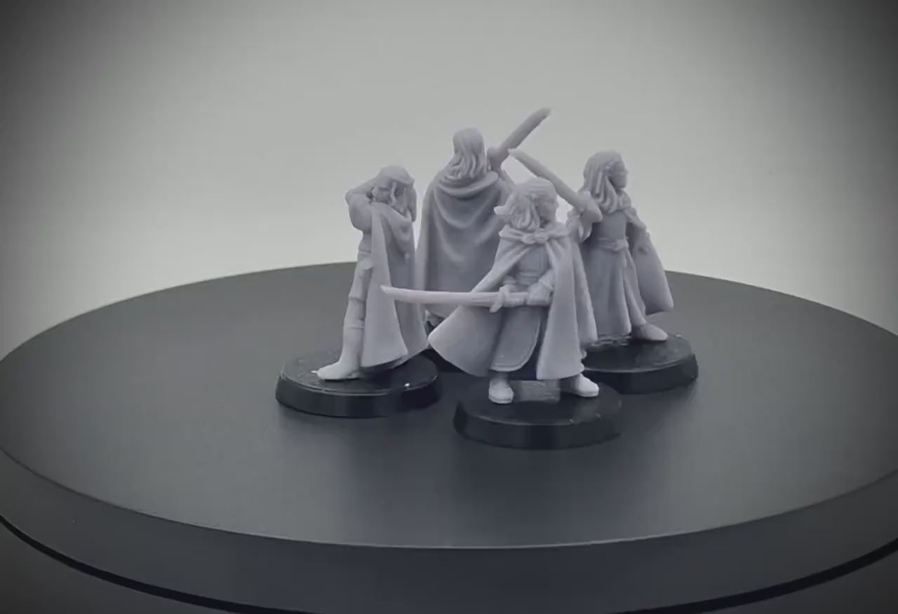 Elven Militia Swordsmen (Combat Poses)