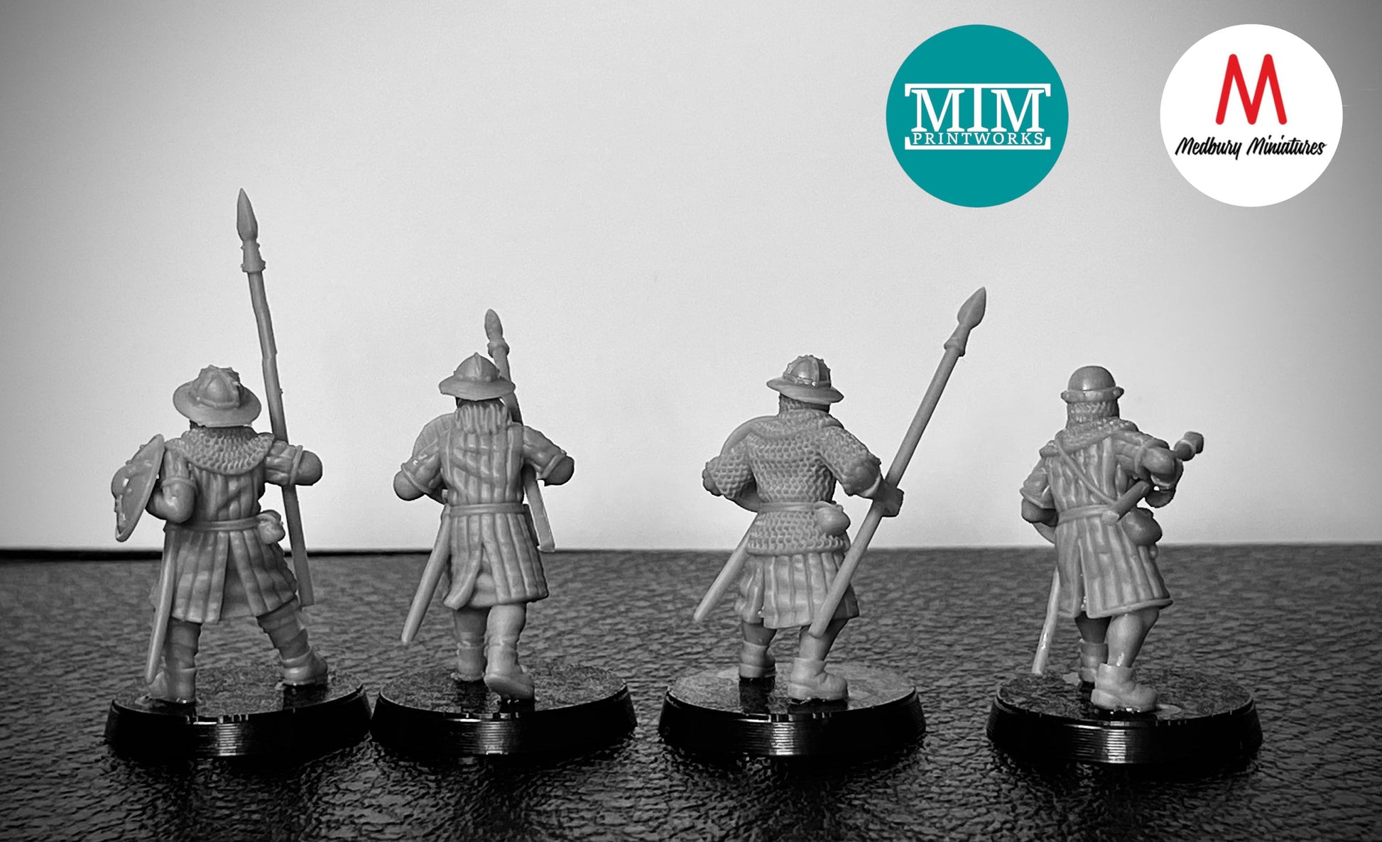 Scottish Warriors with Spear and Shield