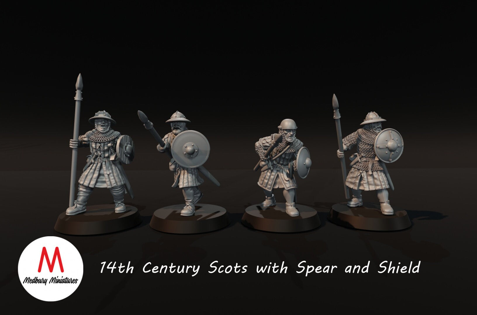 Scottish Warriors with Spear and Shield