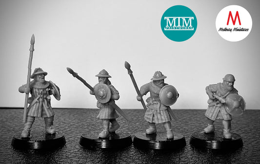 Scottish Warriors with Spear and Shield