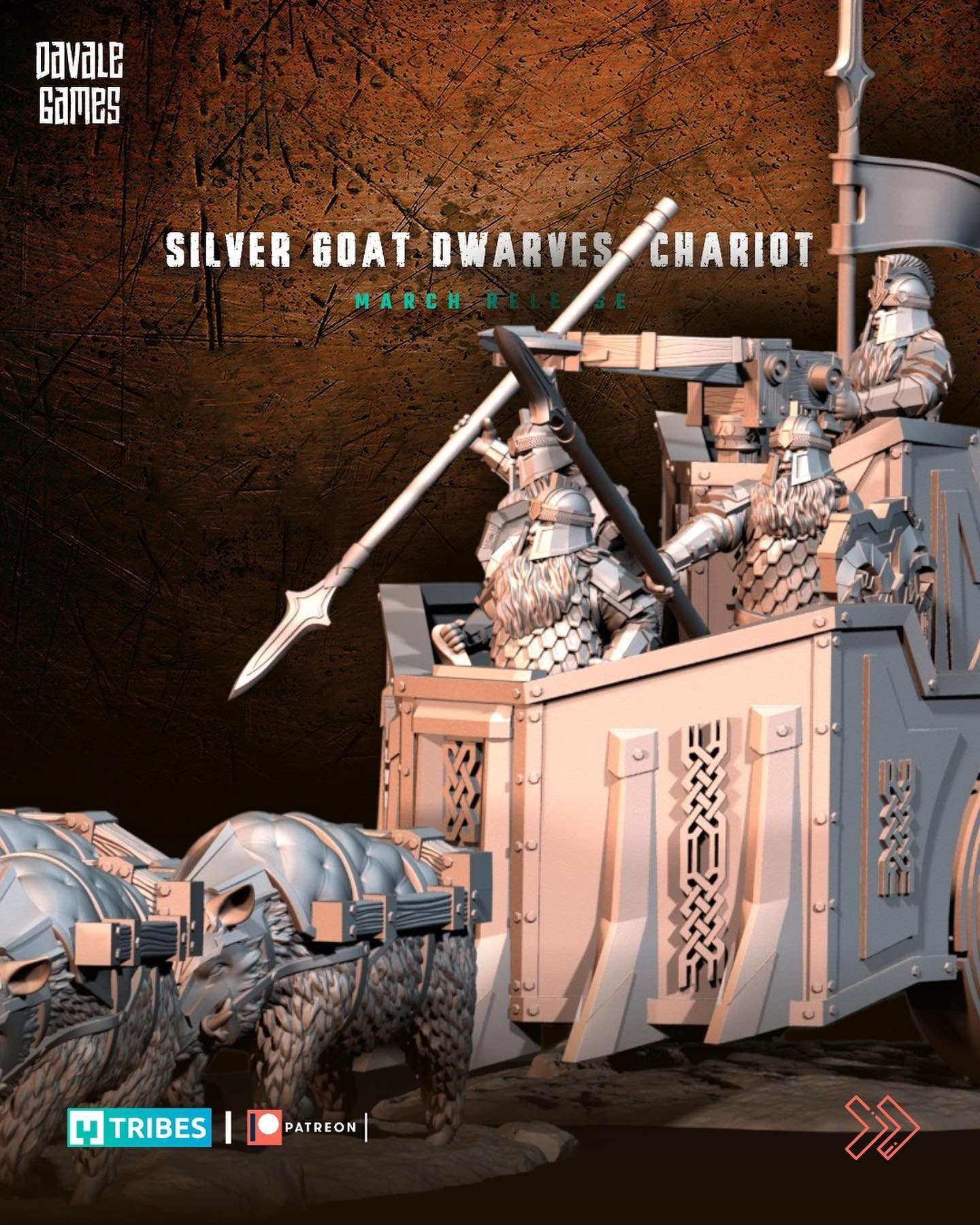 Silver Goat Dwarven Chariot