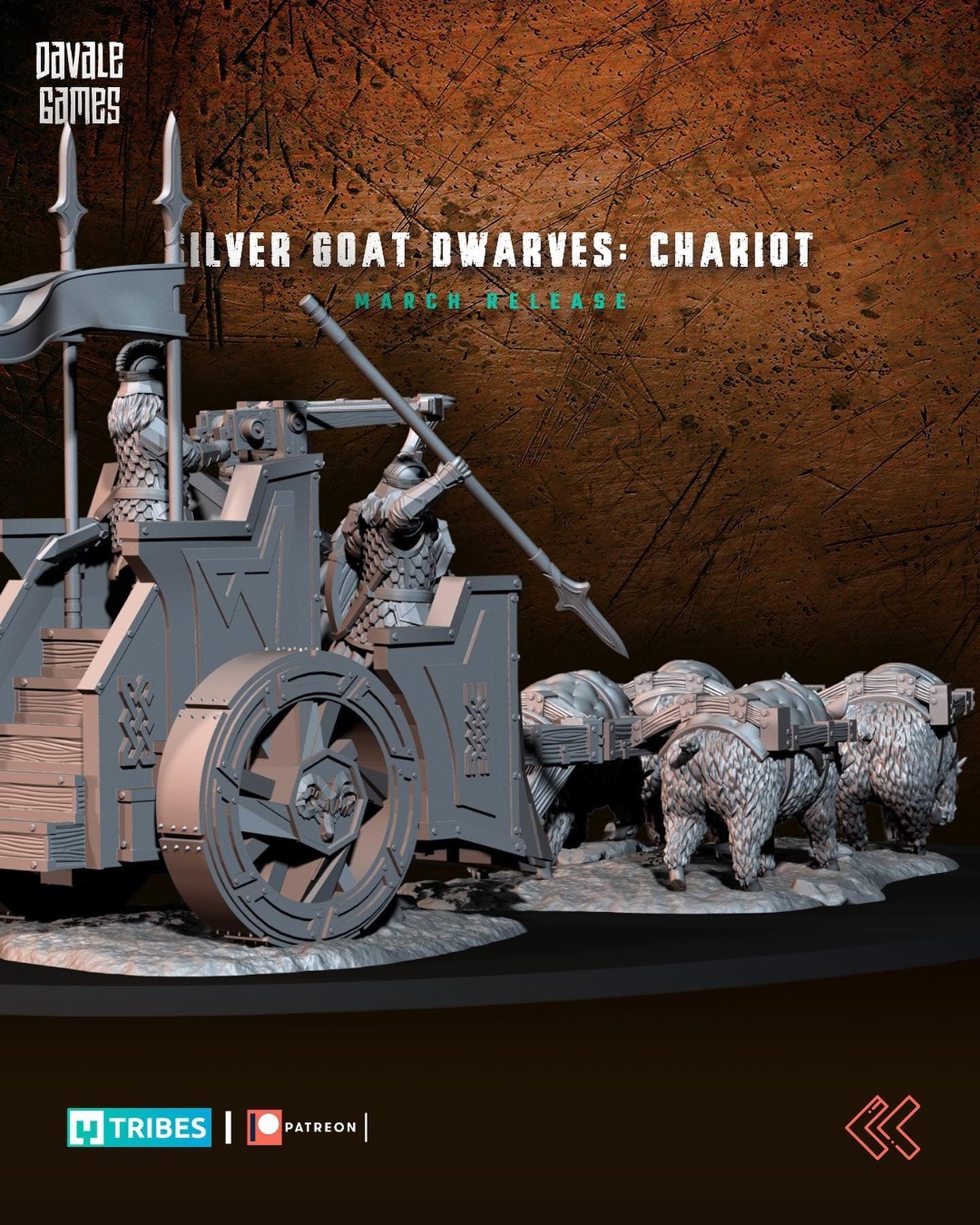 Silver Goat Dwarven Chariot