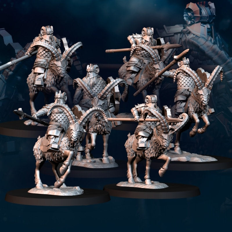 Silver Goat Dwarven Goat Riders