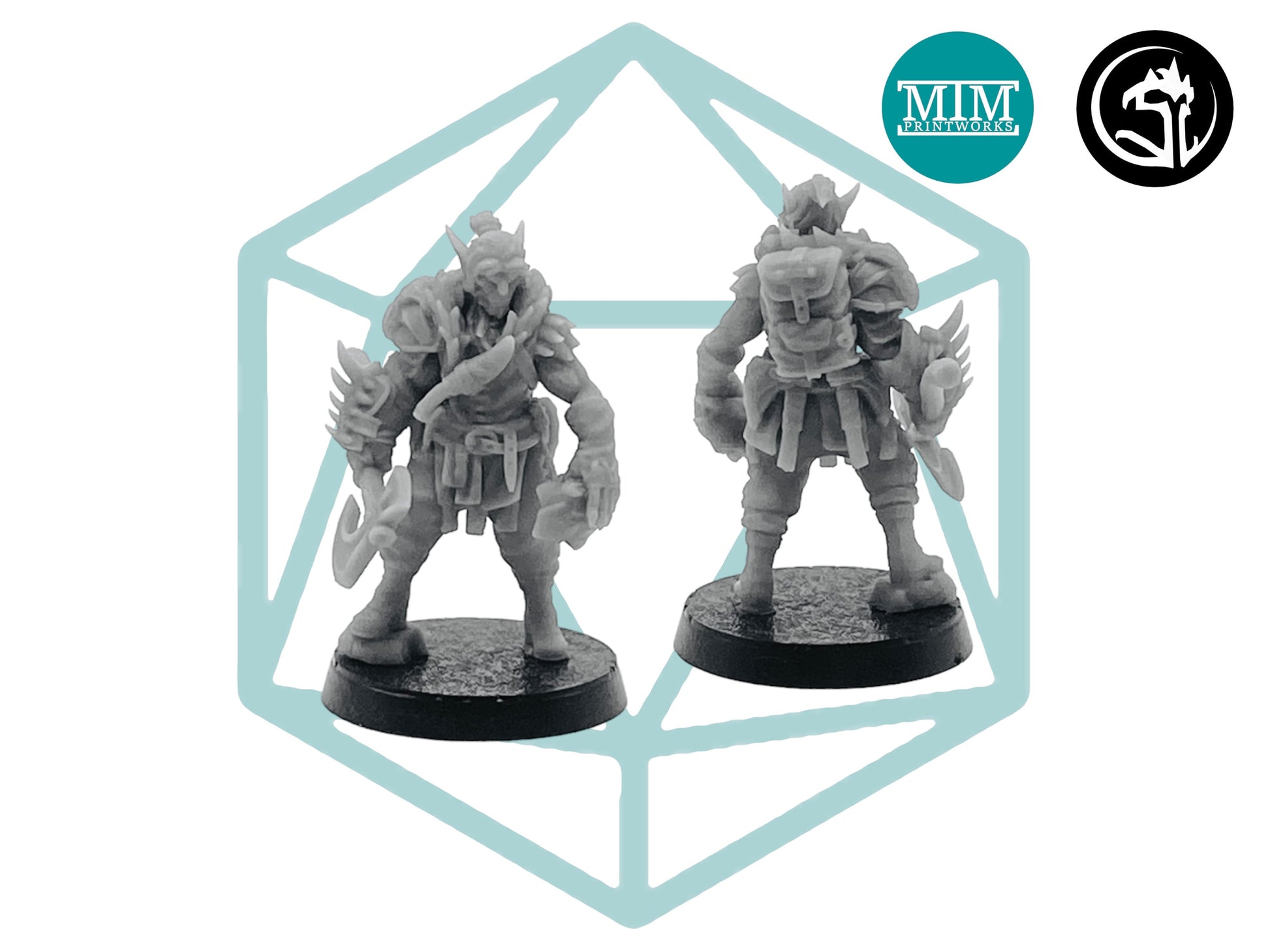 Male Shifter Tundra Barbarian | Tabletop RPG Miniature | D&D | Roleplaying