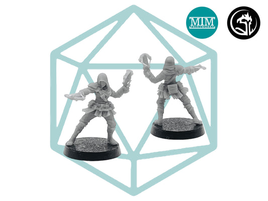 Female Human Scoundrel with Hand Crossbows | Tabletop RPG Miniature | D&D | Roleplaying